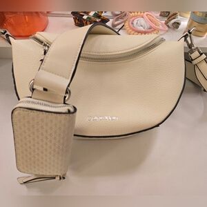 Calvin Klein Cream Crossbody Bag